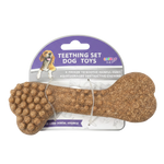Brown Cork Bumpy Bone Toy - White BG