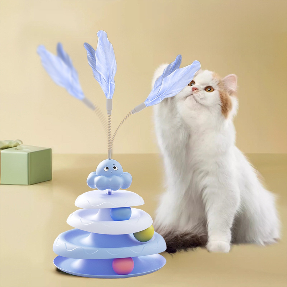 Cat Toys - Cat Roller - 3 Layers - Balls and Feather Wand Petfast.shop Generic Cat Kitten Supplies Toys petfast.shop EgyptDefault Title 300.00