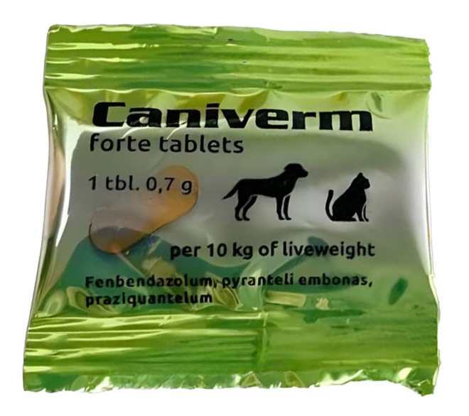 Caniverm One Tablet For Dogs & Cats Per 10Kg Of Live Weight 0,7G
