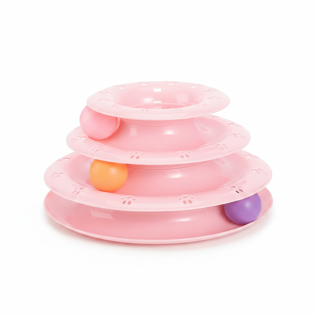 Cat Ball Track Toy - Light Pink