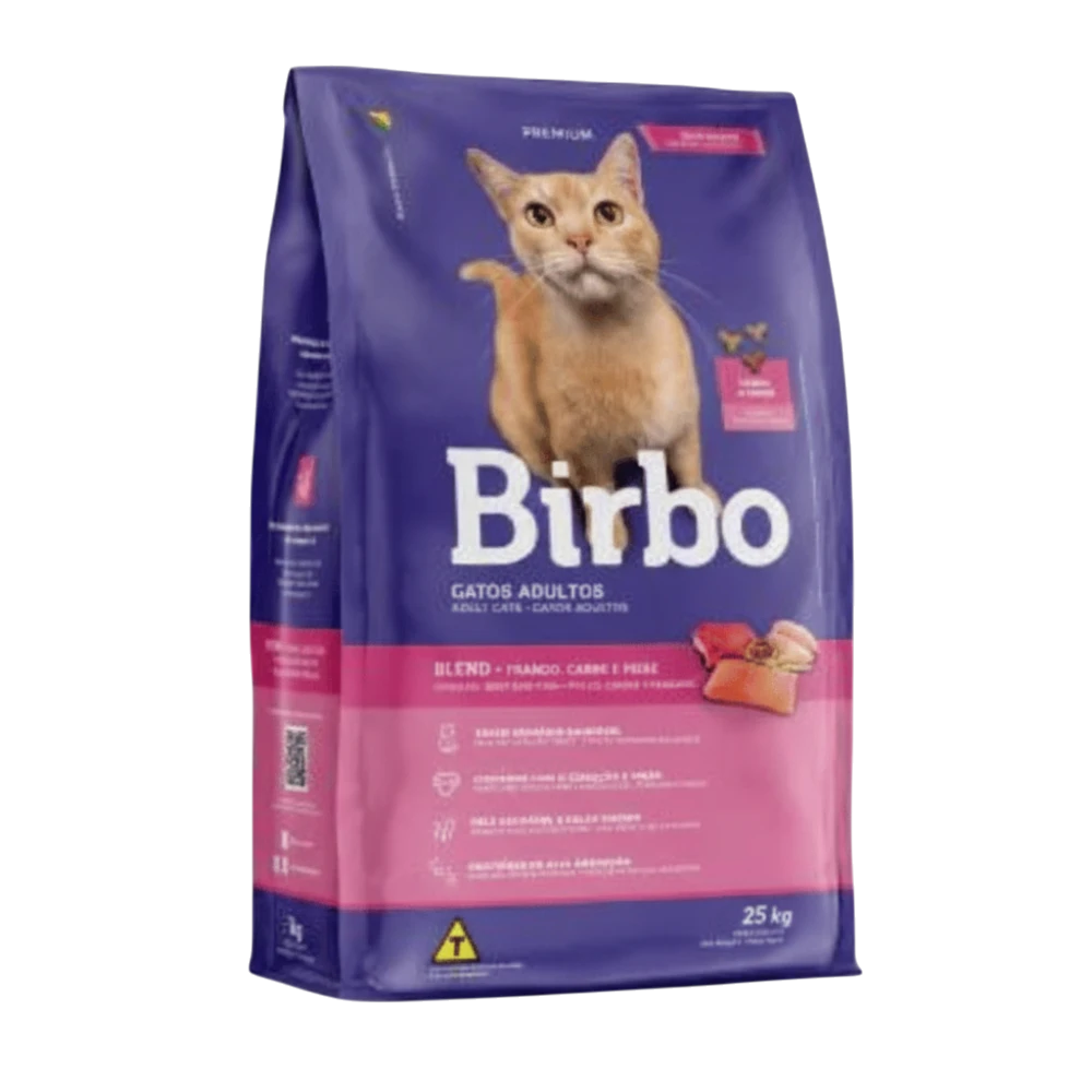 Cat food bag 25kg on white background