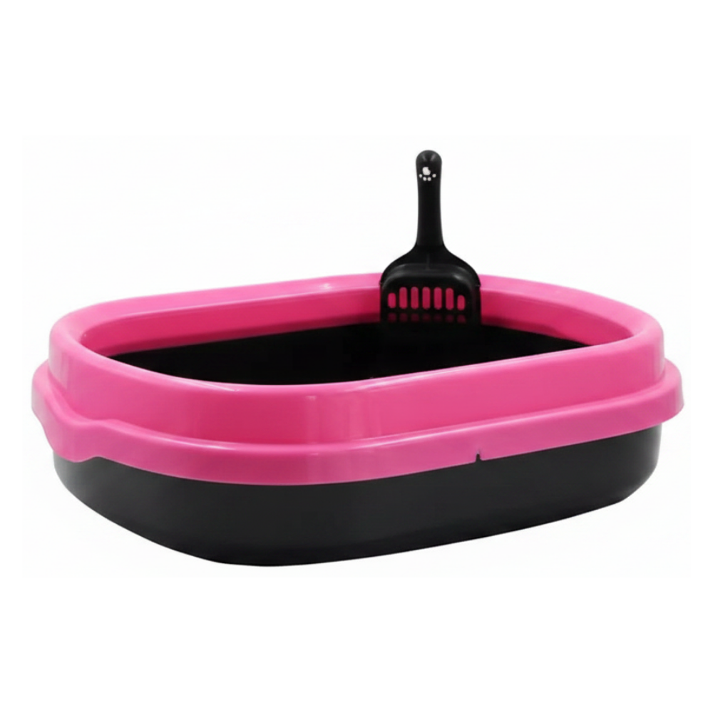 Cat litter box - pink & white