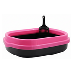 Cat litter box - pink & white