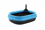 Cat litter box - sky blue & white