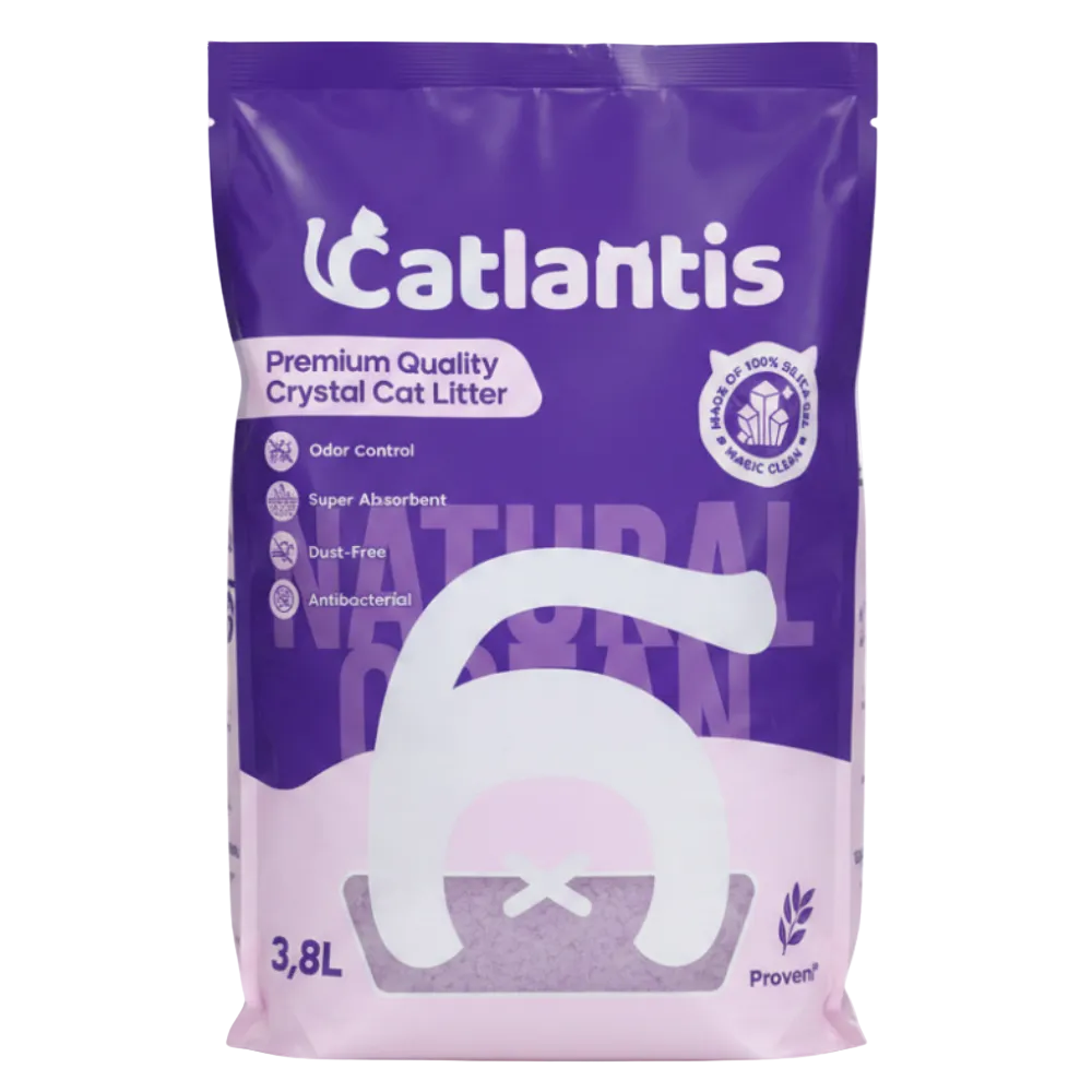 Catlantis cat litter packaging on a white background
