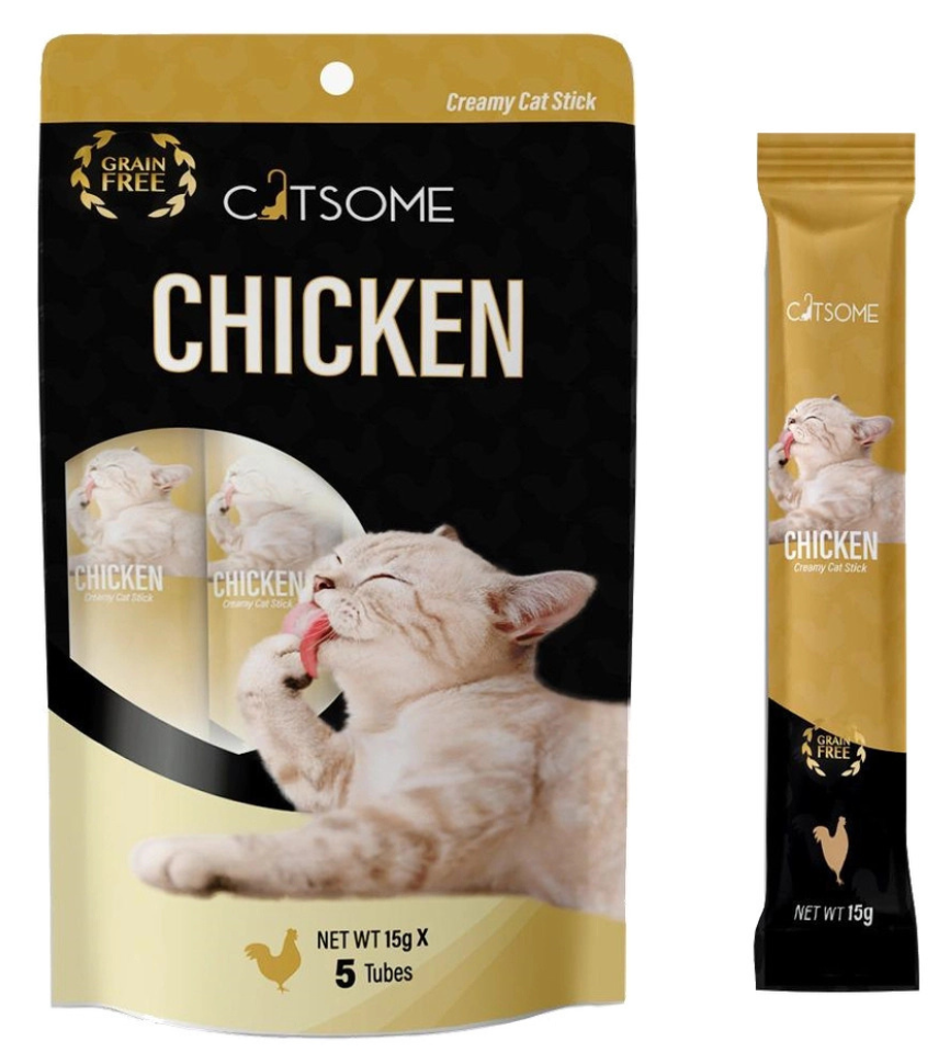 CATSOME Creamy Cat Stick Chicken 75g (5 sticks/pack).