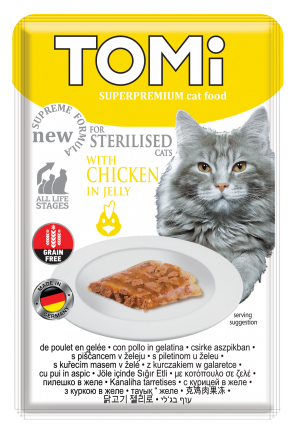 Tomi Wet Food with Chicken in Jelly for Sterilized Cats 85 gr.