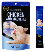 CATSOME Creamy Cat Stick Chicken With Mackerel 75g (5 sticks/pack).