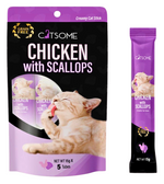 CATSOME Creamy Cat Stick Chicken With Scallops 75g (5 sticks/pack).