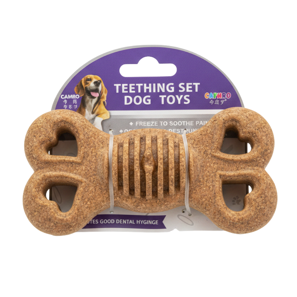 Cork Dog Bone Toy - White BG
