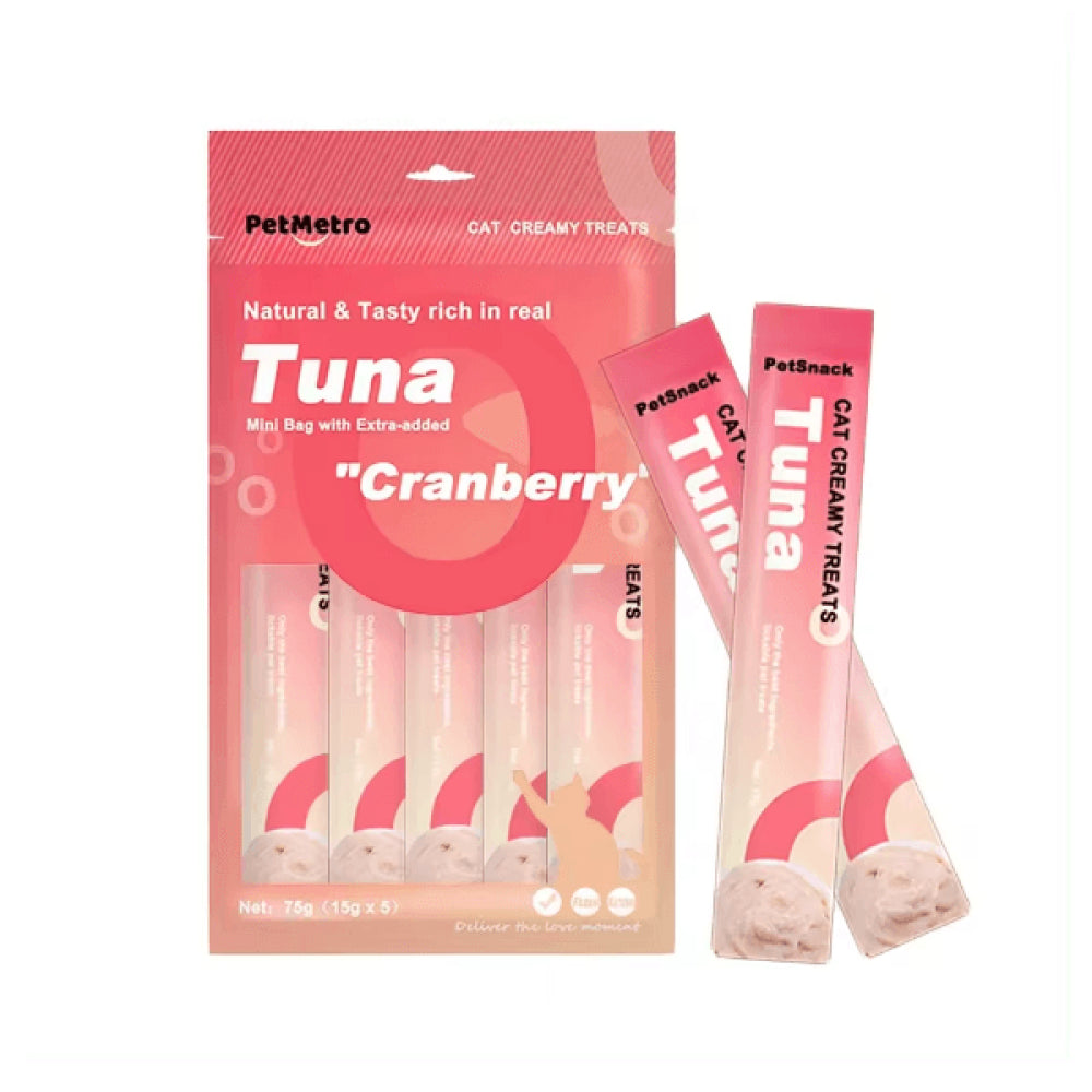 Petmetro Cat Treats Tuna & Cranberry (15gx5).