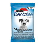 عبوة DentaLife Small بخلفية بيضاء مقاس 1000×1000 وصورة الكلب بالأبيض والأسود