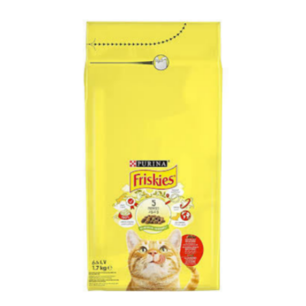 Friskies with Beef, Chicken & Vegetables Cat Dry Food 7.5kg.