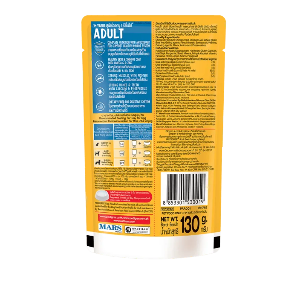 Dog food packaging with label on a white background