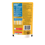 Dog food packaging with label on a white background