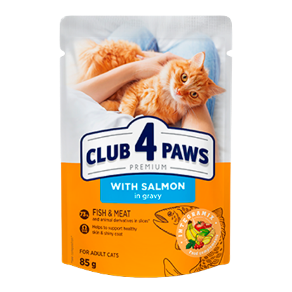 Club 4 Paws Pouch with Salmon in Gravy for Adult Cat 85 gr Petfast.shop Club 4 Paws Cat Food Wet Food petfast.shop Egypt PCL5975S Default Title 50.00