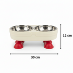 Elevated Double Pet Bowl - 12cm x 30cm
