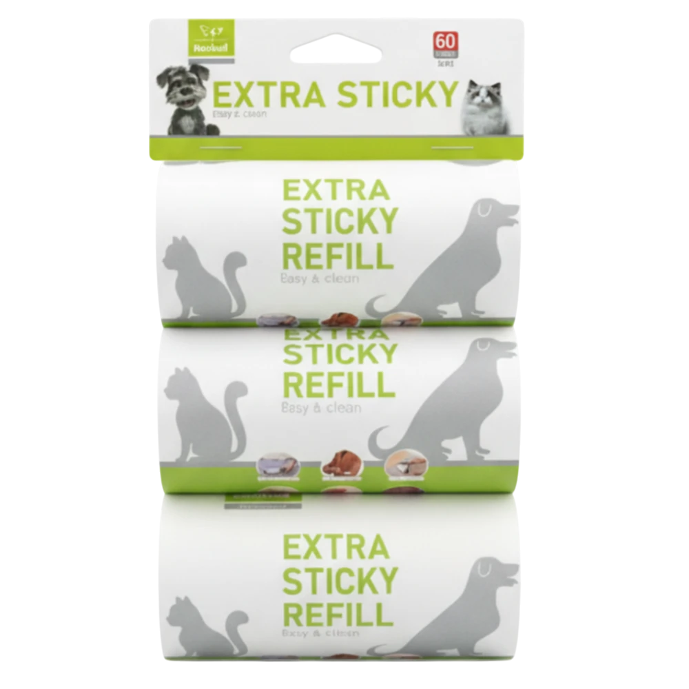 Extra Sticky Refill رولات بديلة على خلفية بيضاء