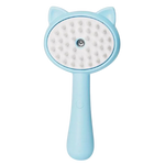 Blue handheld brush with cat ear design on a white background