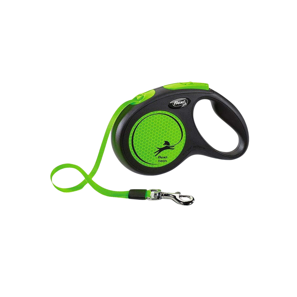 Flexi Neon Medium 5m Retractable Tape Leash for Dogs Up to 25kg.