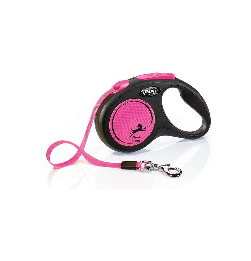 Flexi Neon Medium 5m Retractable Tape Leash for Dogs Up to 25kg.
