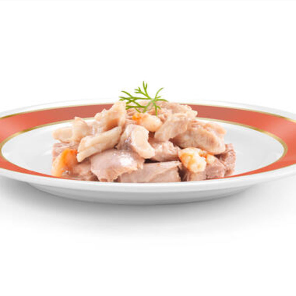 FANCY FEAST Adult Royale Seafood & Chicken Medley Glazed in Tuna Jus Wet Cat Food 85g.