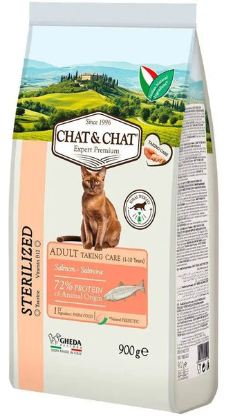Chat&Chat Adult Sterilized Salmon Cat Food 900g