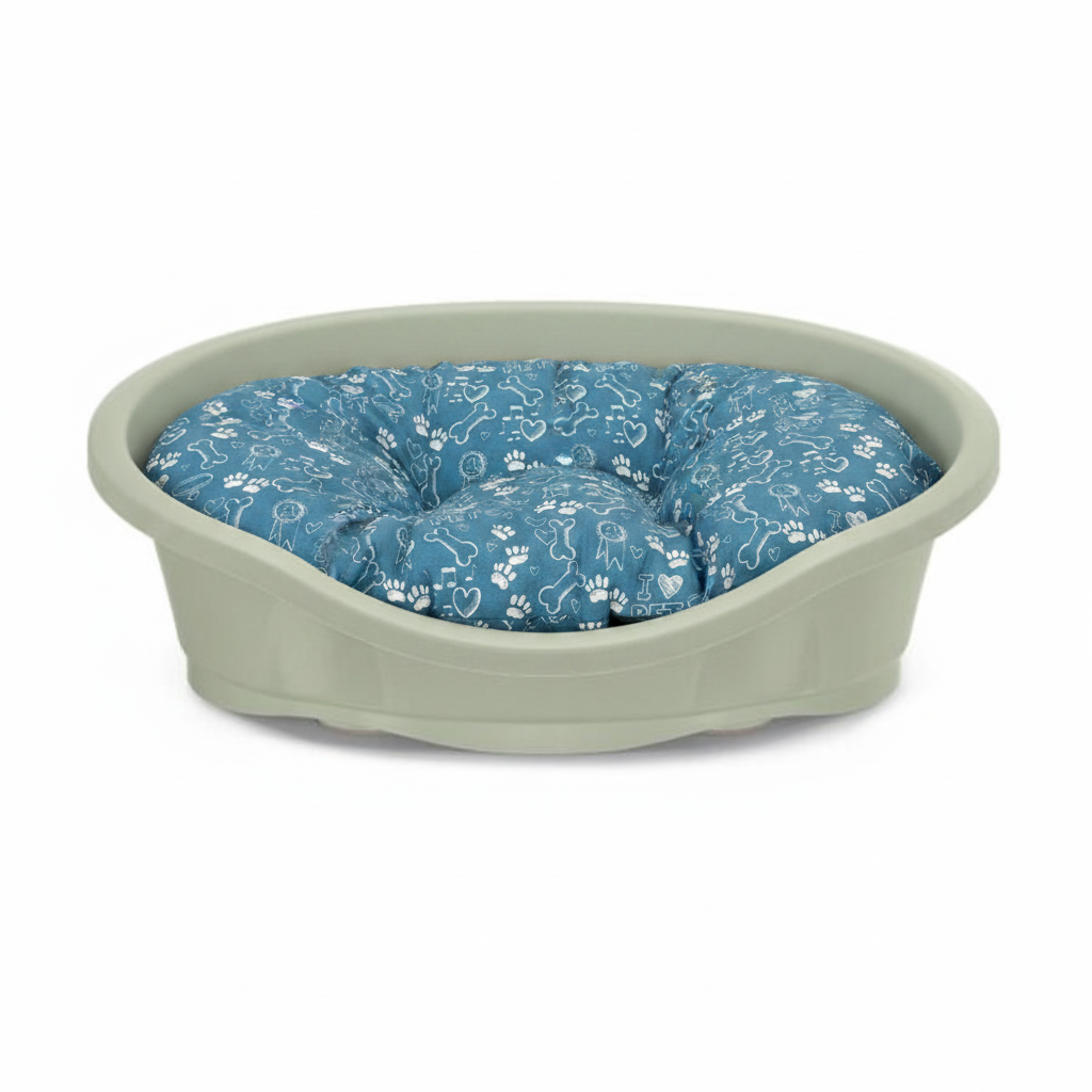Green Bed - Blue I Love Pet Cushion