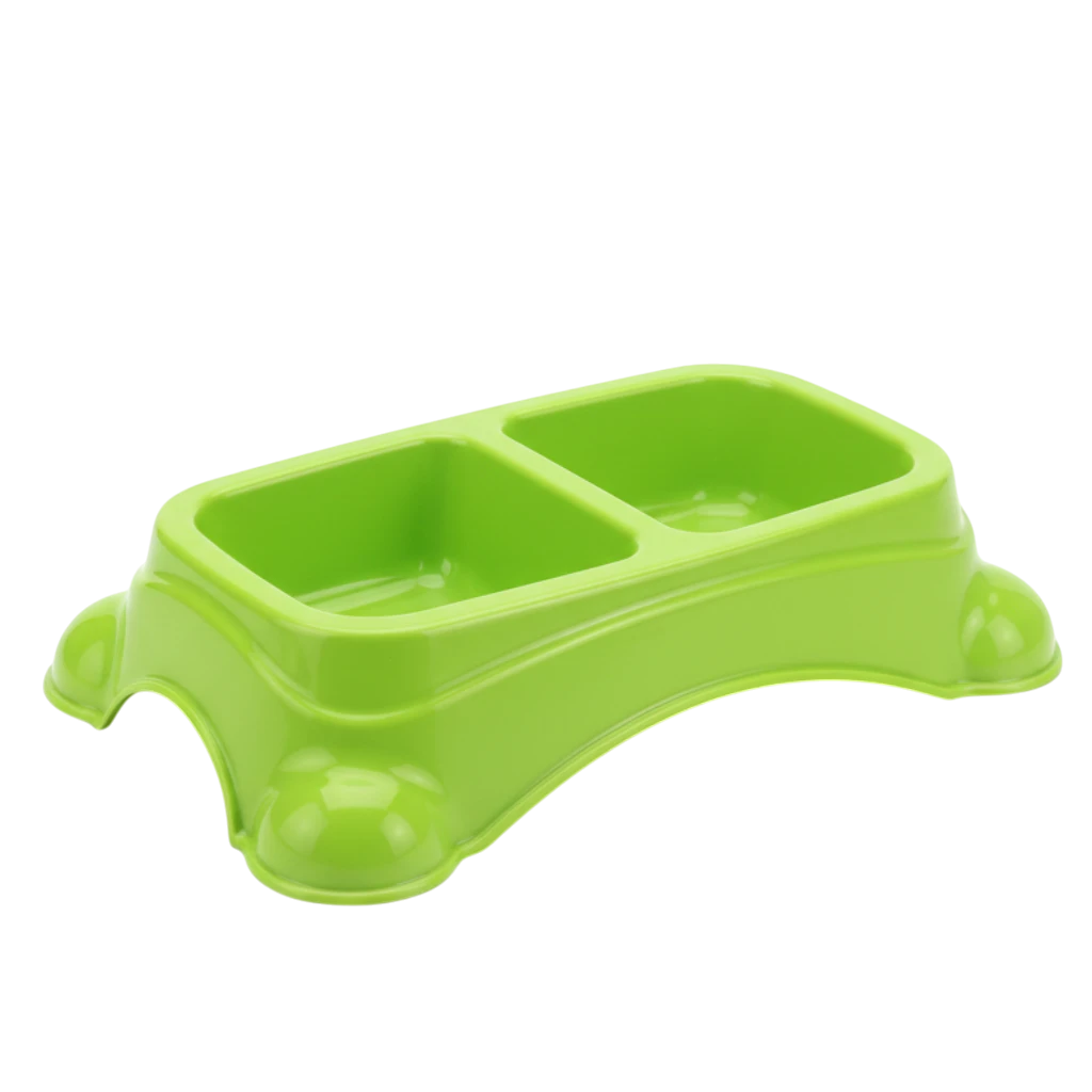Green Elevated Pet Bowl - White Background