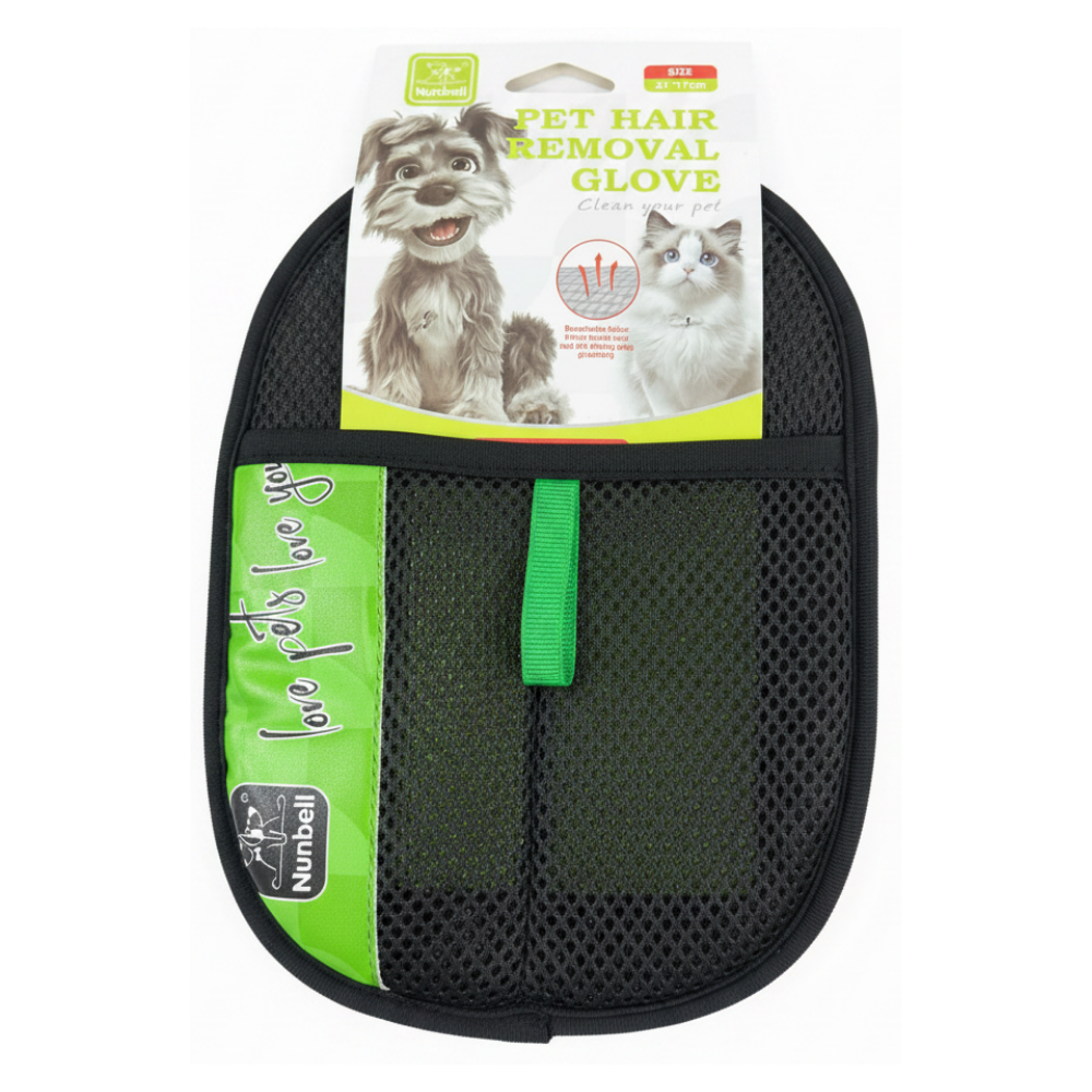 Green Pet Hair Removal Glove - White Background