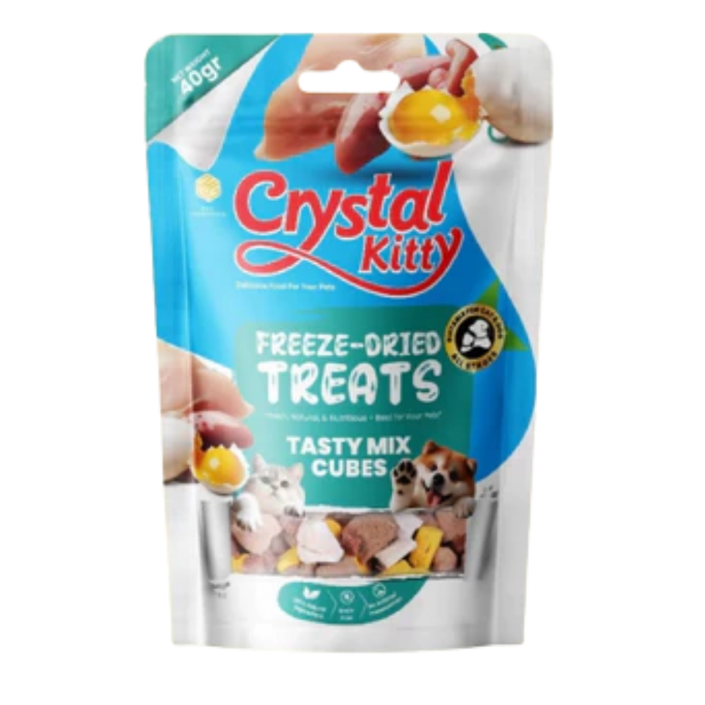 Crystal Kitty Freeze Dried Treats with Tasty Mix Cubes 40g