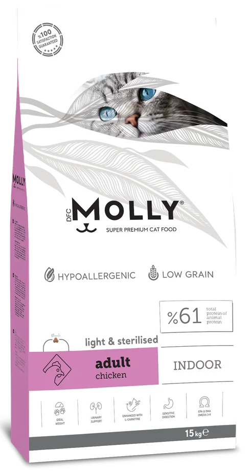 Molly cat food package on a white background