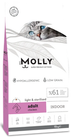 Molly cat food package on a white background