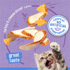 Cat reaching for turkey and cheese slices with promotional text on a purple background