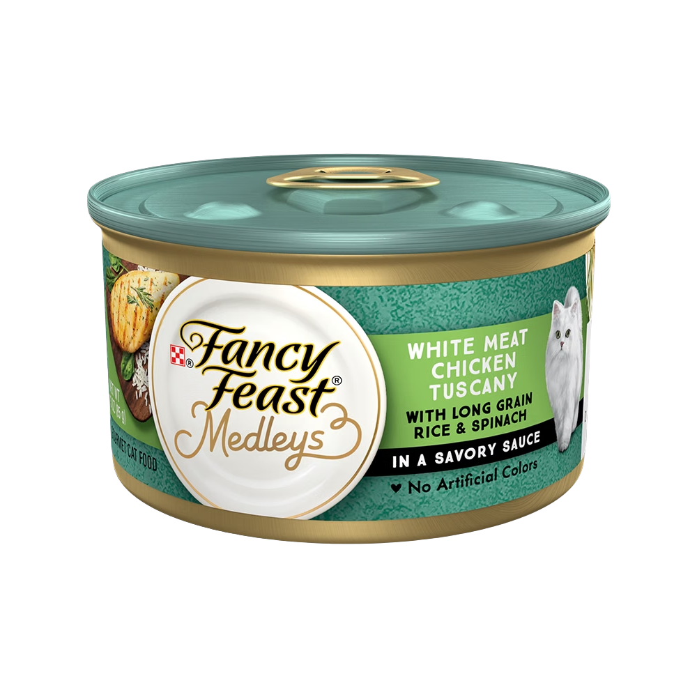 Fancy Feast Medleys White Meat Chicken Tuscany with Long Grain Rice & Spinach Cat Wet Food85g