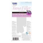 Cat treat packaging with tuna fillet branding and product details.
