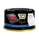 Can of Fancy Feast Royale cat food on a white background