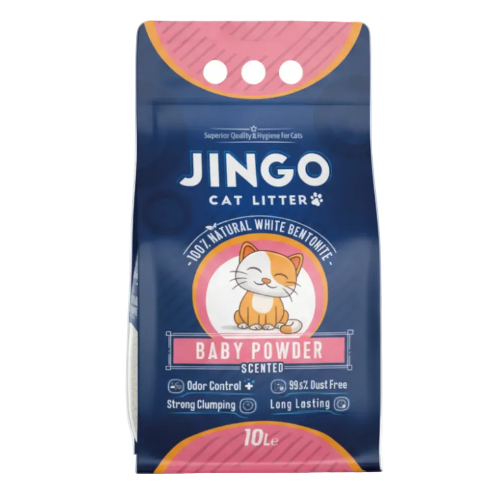Jingo Whit Cat Litter Baby Powder Petfast.shop Jingo Box & Accessories & Litter Cat Litter petfast.shop Egypt PJI2322S-1 10 L 260.00