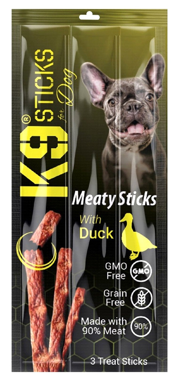 K9 Meaty Sticks Dog Treats - Pack of 3 (Lamb - Turkey - Tuna & Shrimp - Chicken & Liver - Duck).