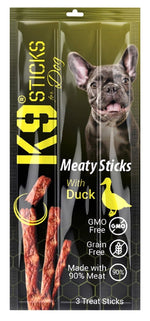 K9 Meaty Sticks Dog Treats - Pack of 3 (Lamb - Turkey - Tuna & Shrimp - Chicken & Liver - Duck).