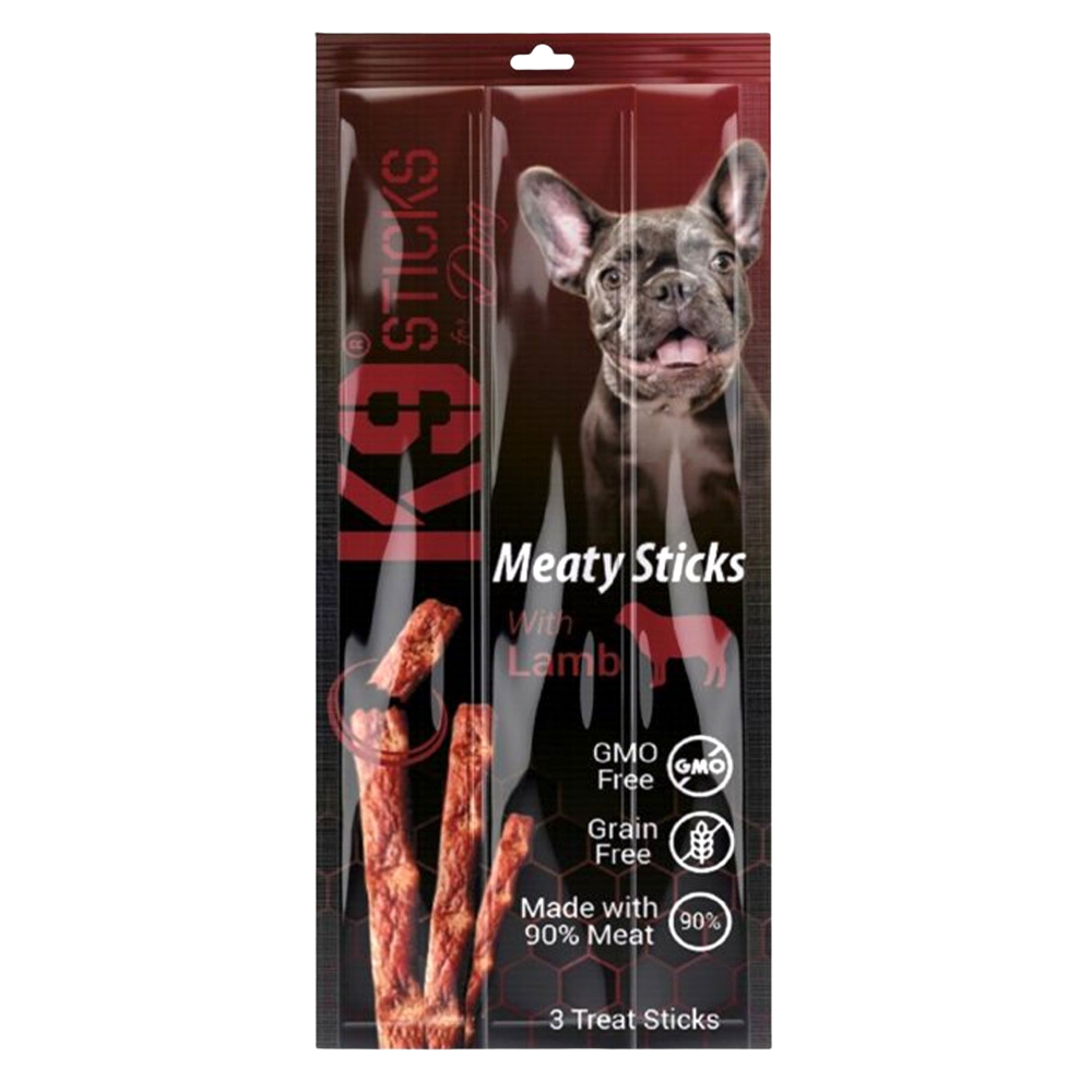 K9 Meaty Sticks Dog Treats - Pack of 3 (Lamb - Turkey - Tuna & Shrimp - Chicken & Liver - Duck).