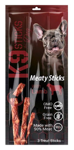 K9 Meaty Sticks Dog Treats - Pack of 3 (Lamb - Turkey - Tuna & Shrimp - Chicken & Liver - Duck).