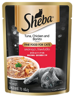 Sheba Premium Cat Food Tuna & Chicken with Bonito 70g