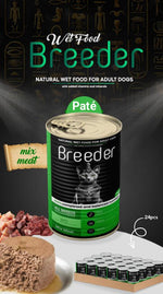 breeder pate canned food for adult cat mix meat 400g.
