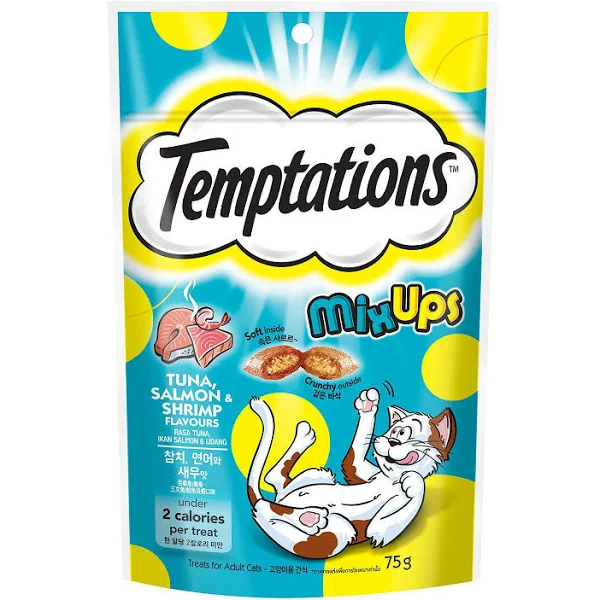Temptations Mix Ups Tuna, Salmon & Shrimp Cat Treat 75g