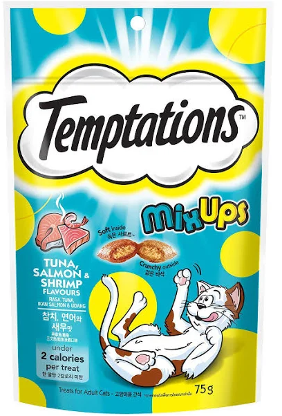Temptations Mix Ups Tuna, Salmon & Shrimp Cat Treat 75g