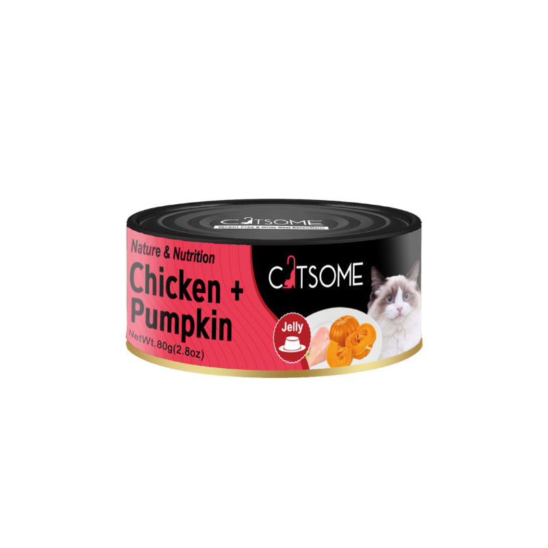 Catsome Grain Free Chicken & Pumpkin Cat Canned Food Jelly 80g.