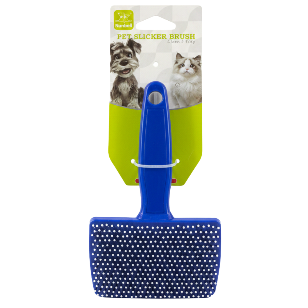 Nunbell Blue Pet Slicker Brush - White Background