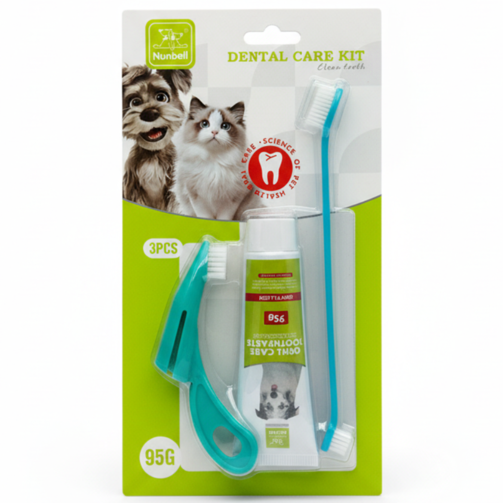 Nunbell Dental Care Kit تركواز على خلفية بيضاء