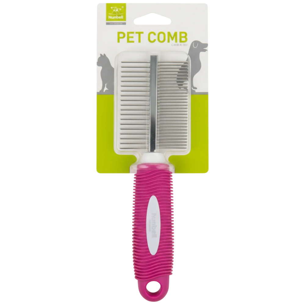 Nunbell Pet Comb Pink - White Background
